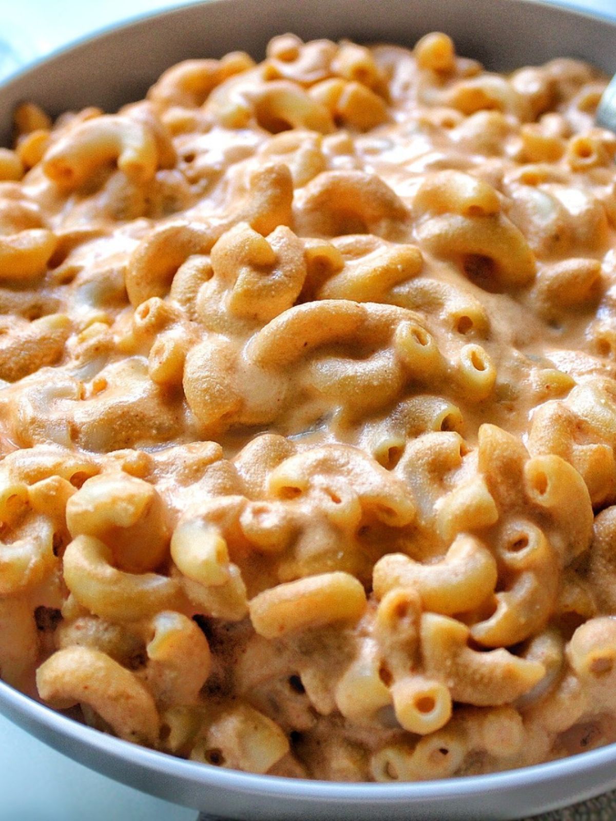 Close up of Dairy-Free Mac and Cheese.