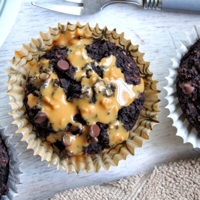 Cocoa bran muffins with peanut butter