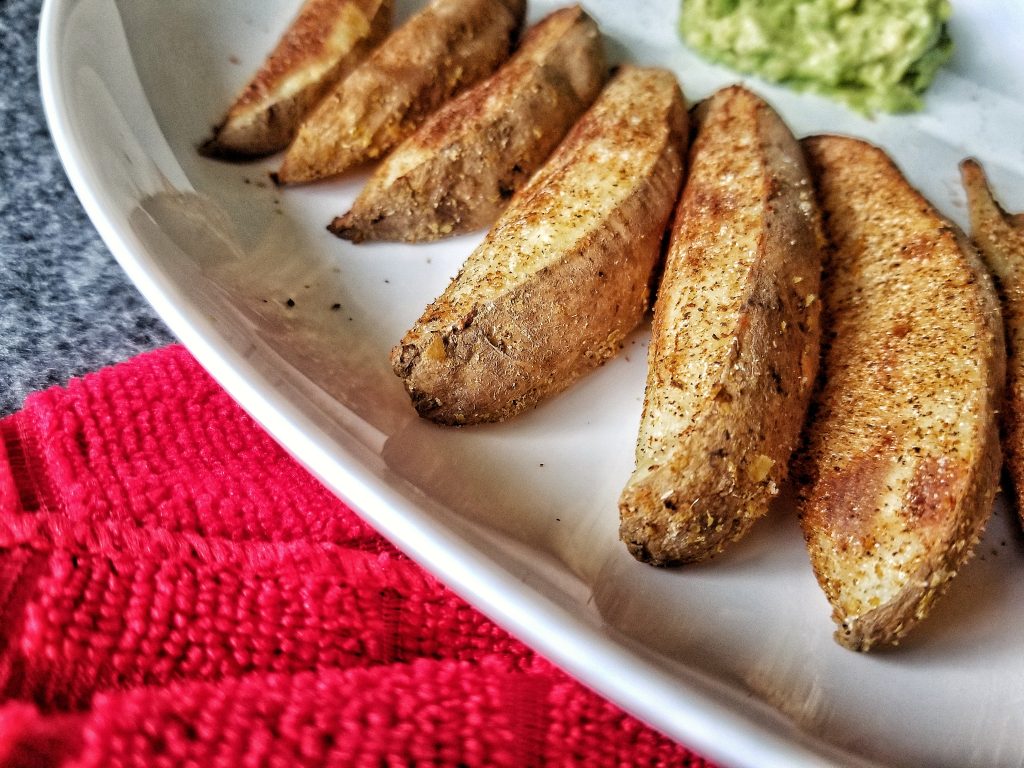 Oil-free roasted potato wedges
