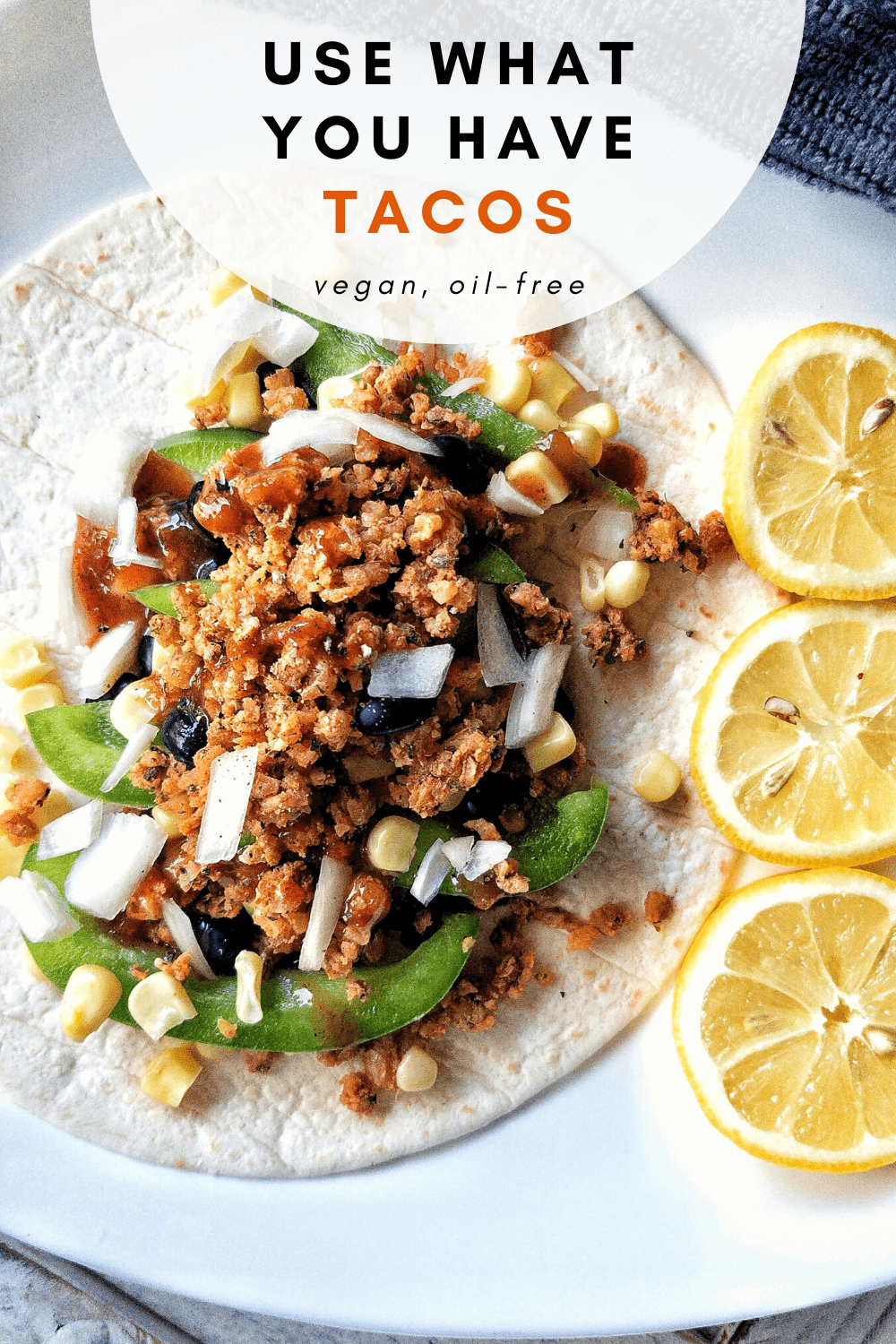 Pinnable image for Pinterest of veggie tacos