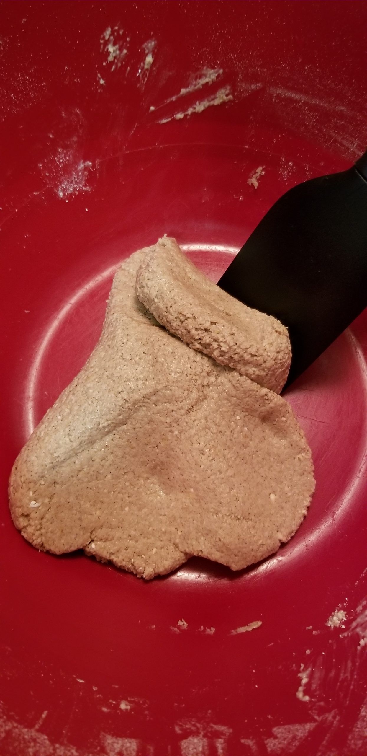 Folding oat flour dough
