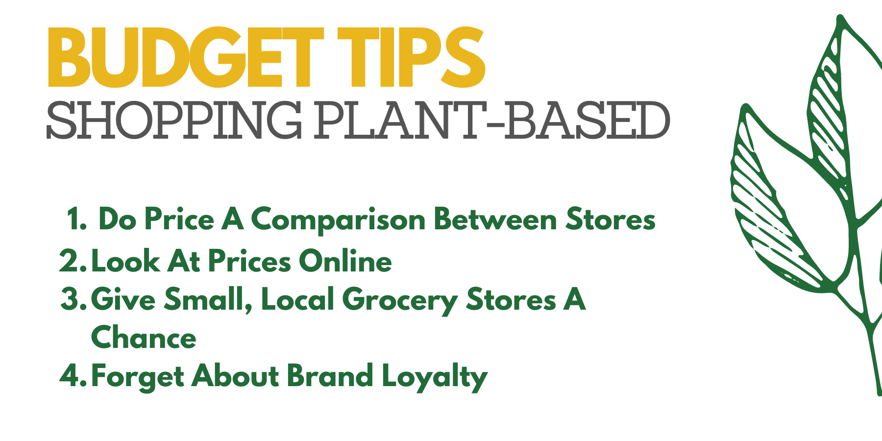 Shopping plant-based budget tips.