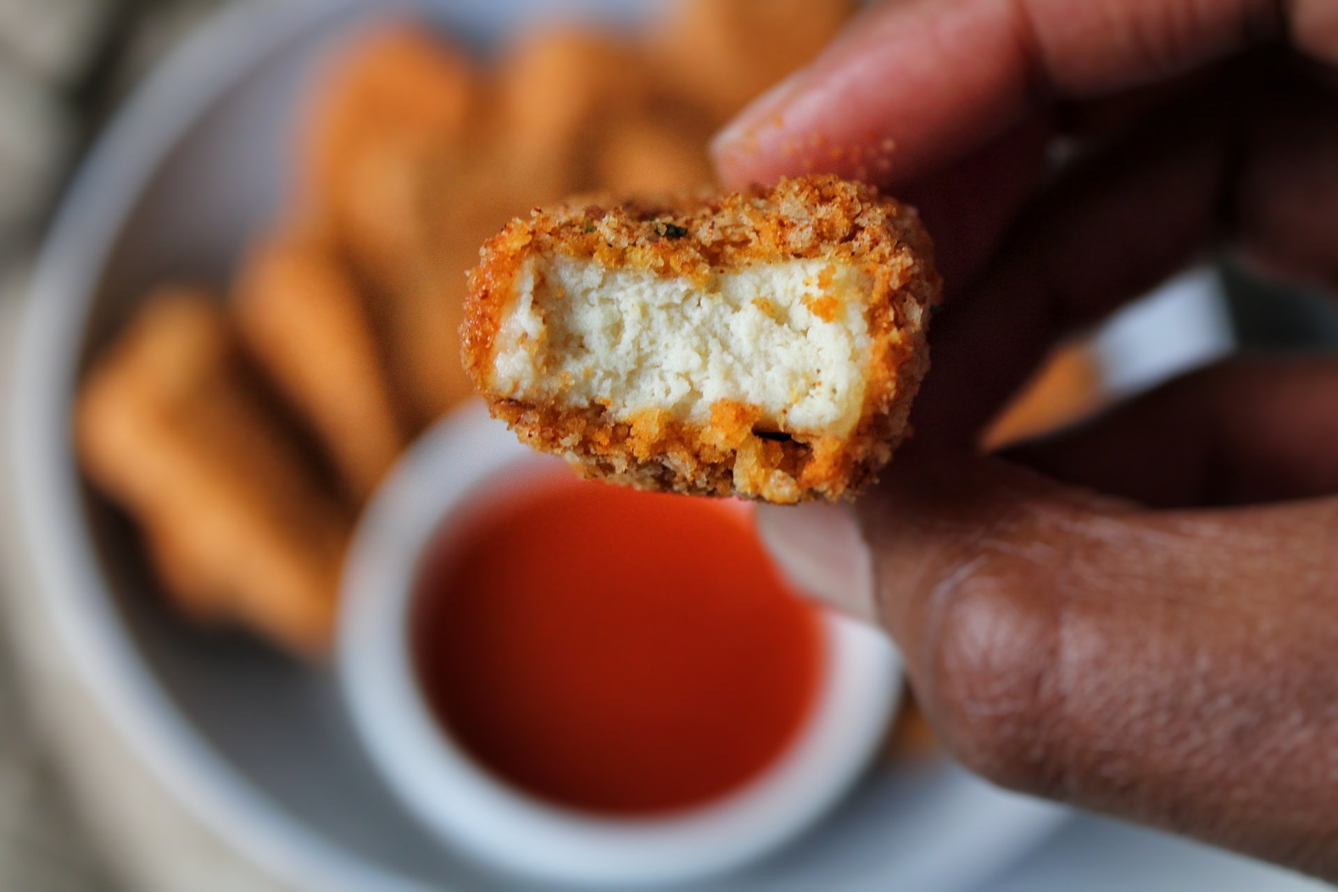 Closeup extra-crispy nuggets