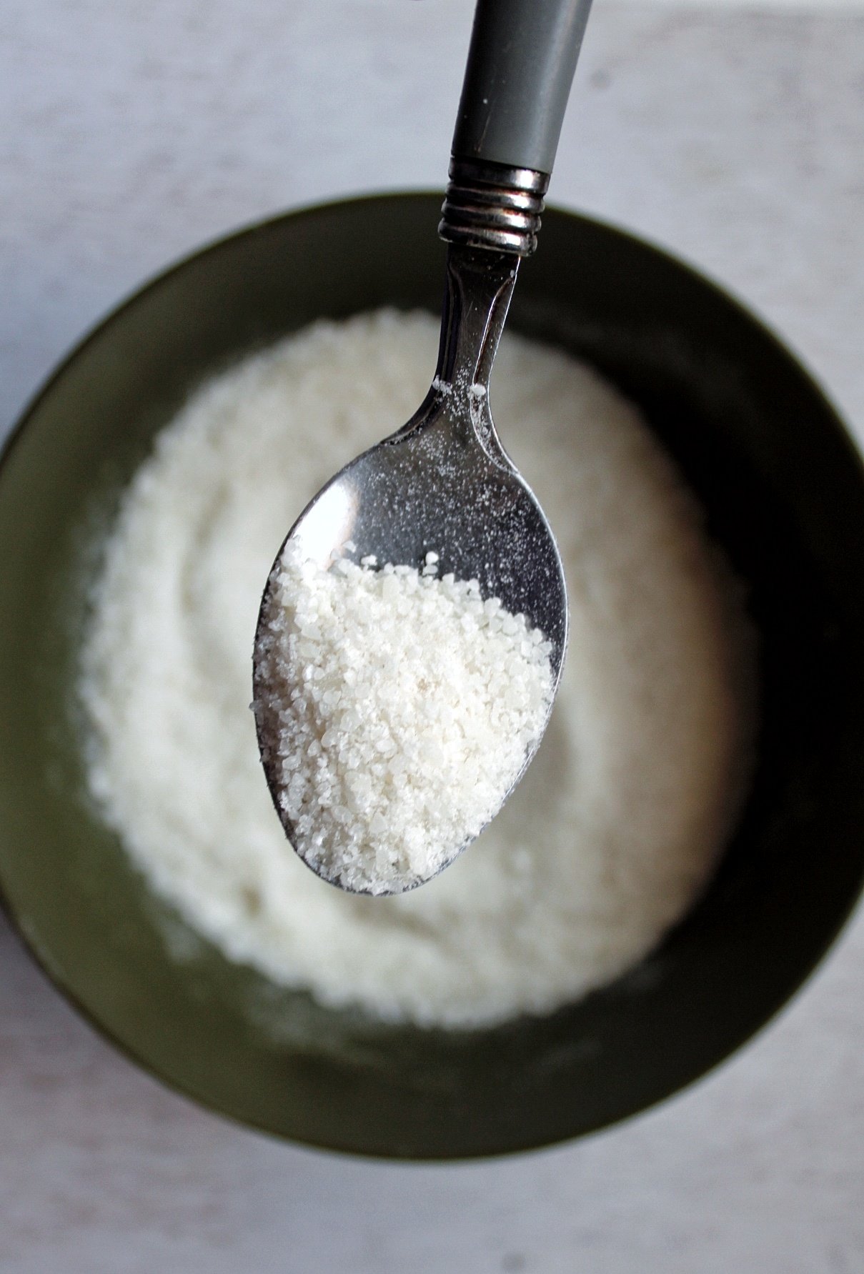 close-up coarse grinded white rice