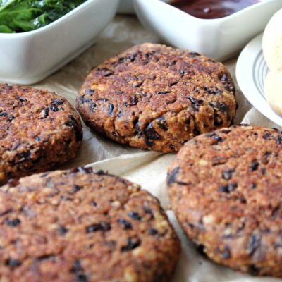 Cooked black bean burgers