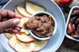 Apple slice with homemade date paste