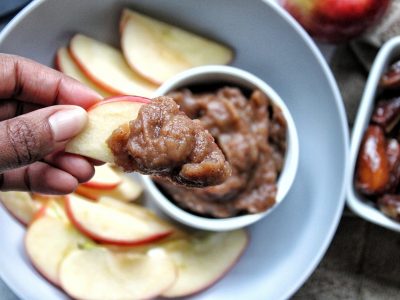 Apple slice with homemade date paste