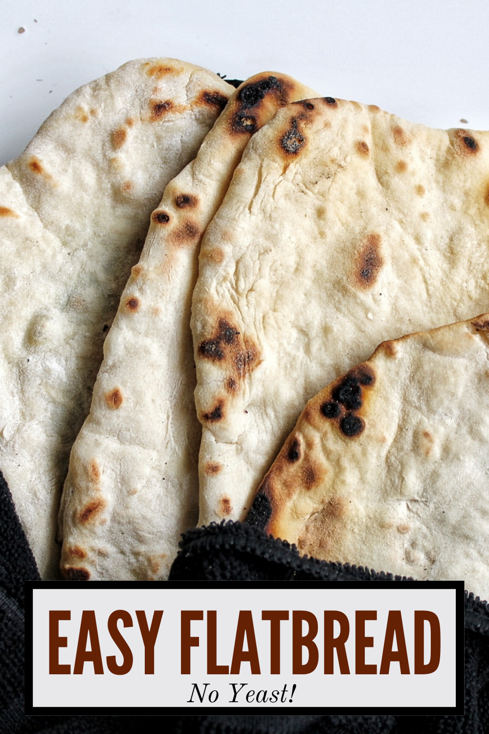 Pinnable for Pinterest. No yeast flatbread 