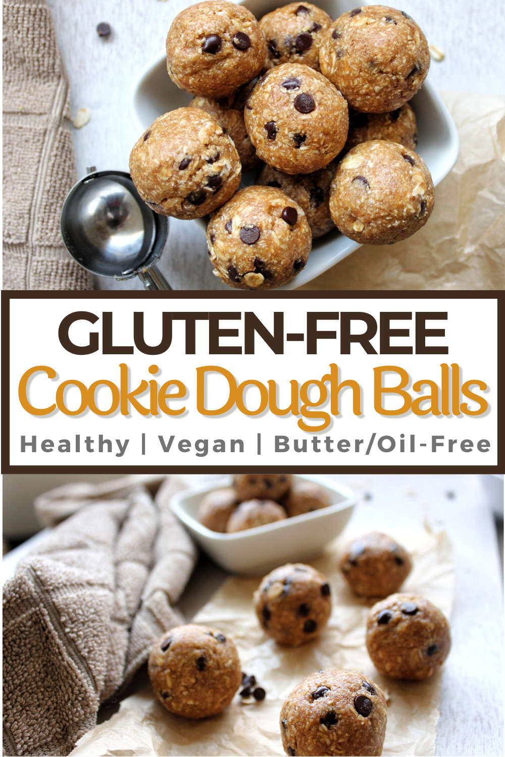 Pinnable for Pinterest. Edible cookie dough balls.