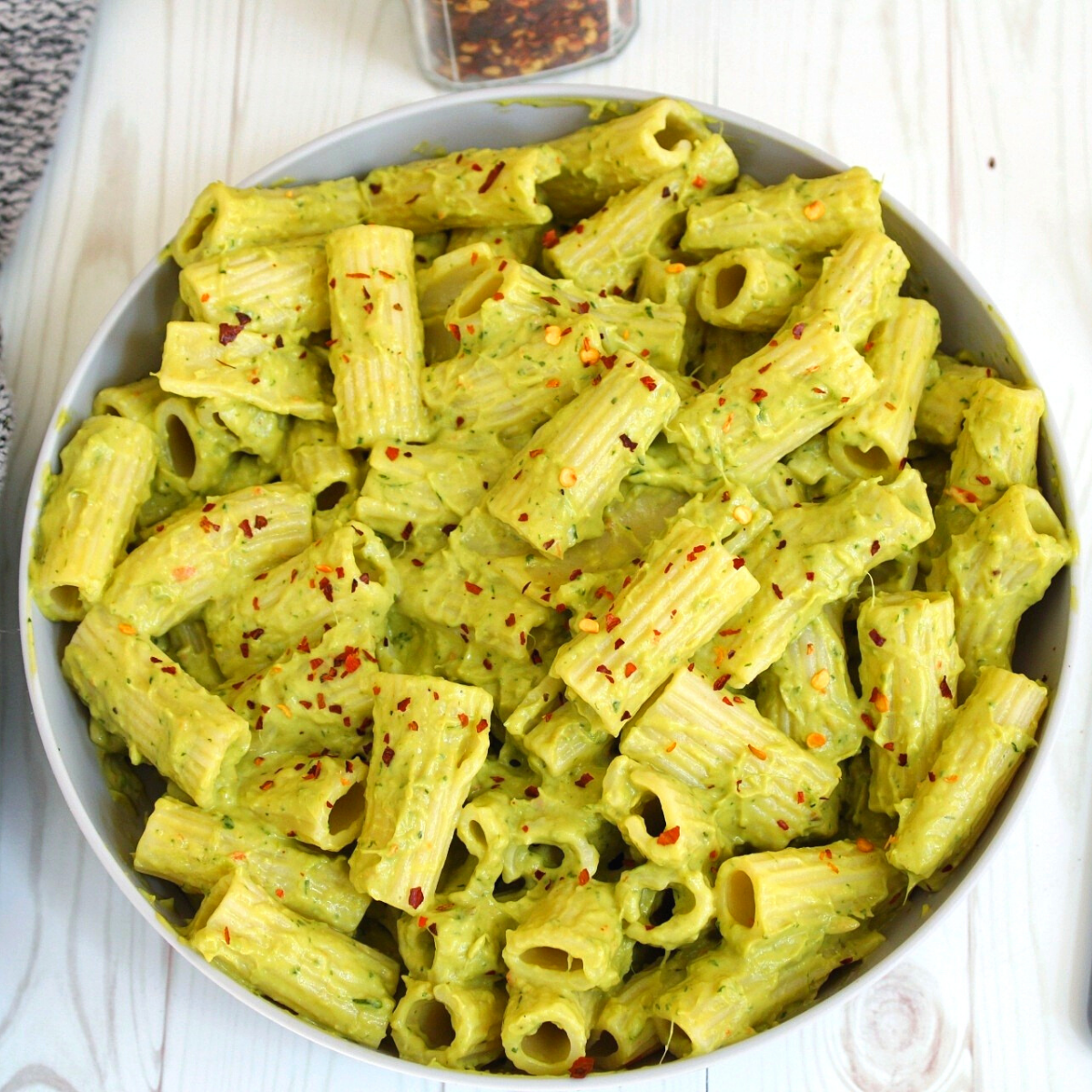 Creamy Rigatoni With Sofrito Avocado Sauce - Plant Based And Broke