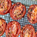 Roma tomatoes roasted on an air fryer rack