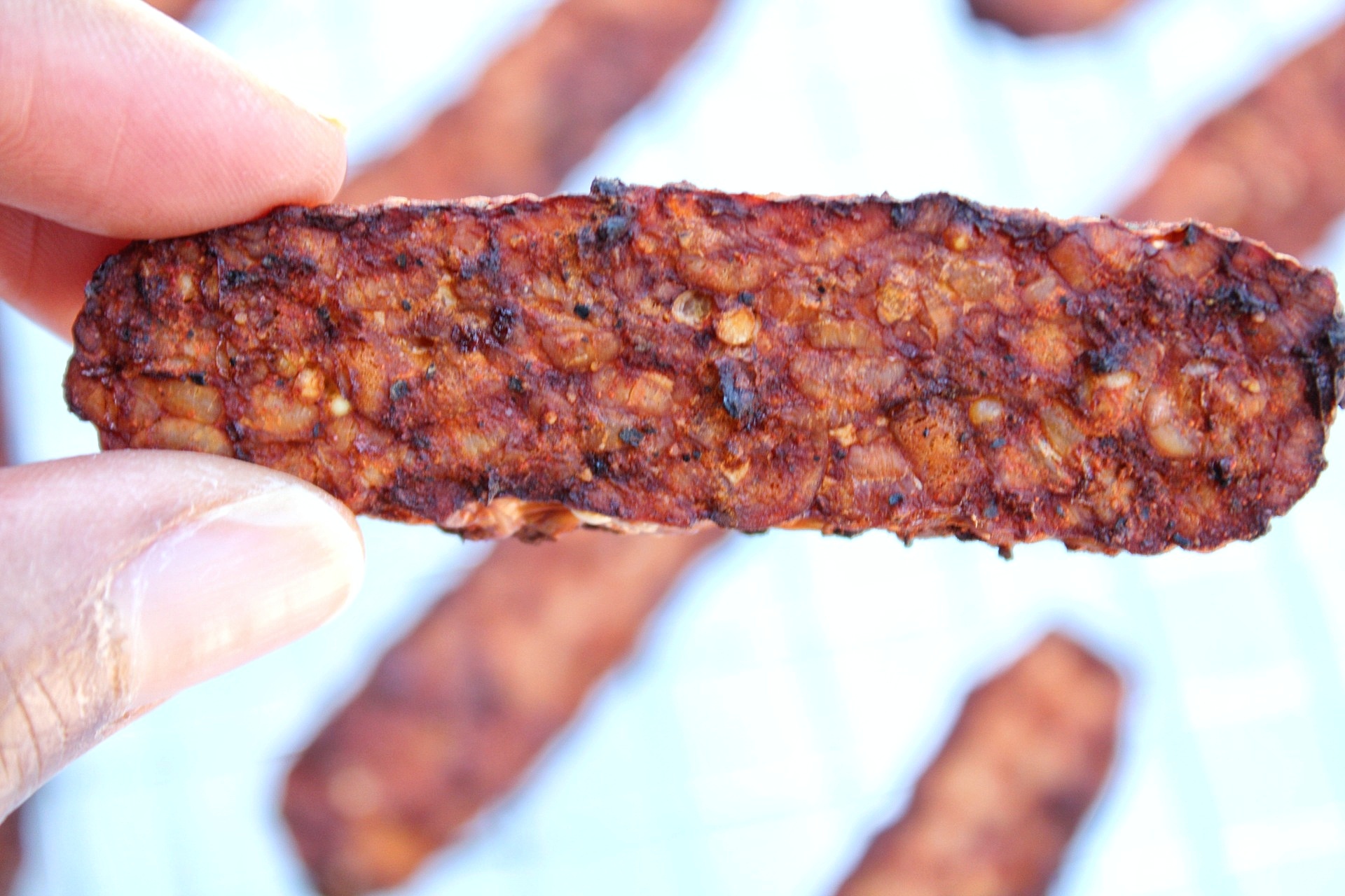 Air Fryer Crispy Tempeh Bacon Plant Based And Broke