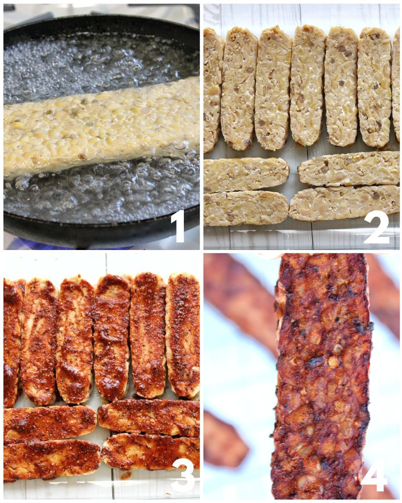 Step by step how to make air fryer tempeh. 