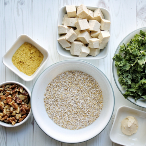 Savory Oat Bran with Tofu, Kale, and Walnuts Plant Based And Broke