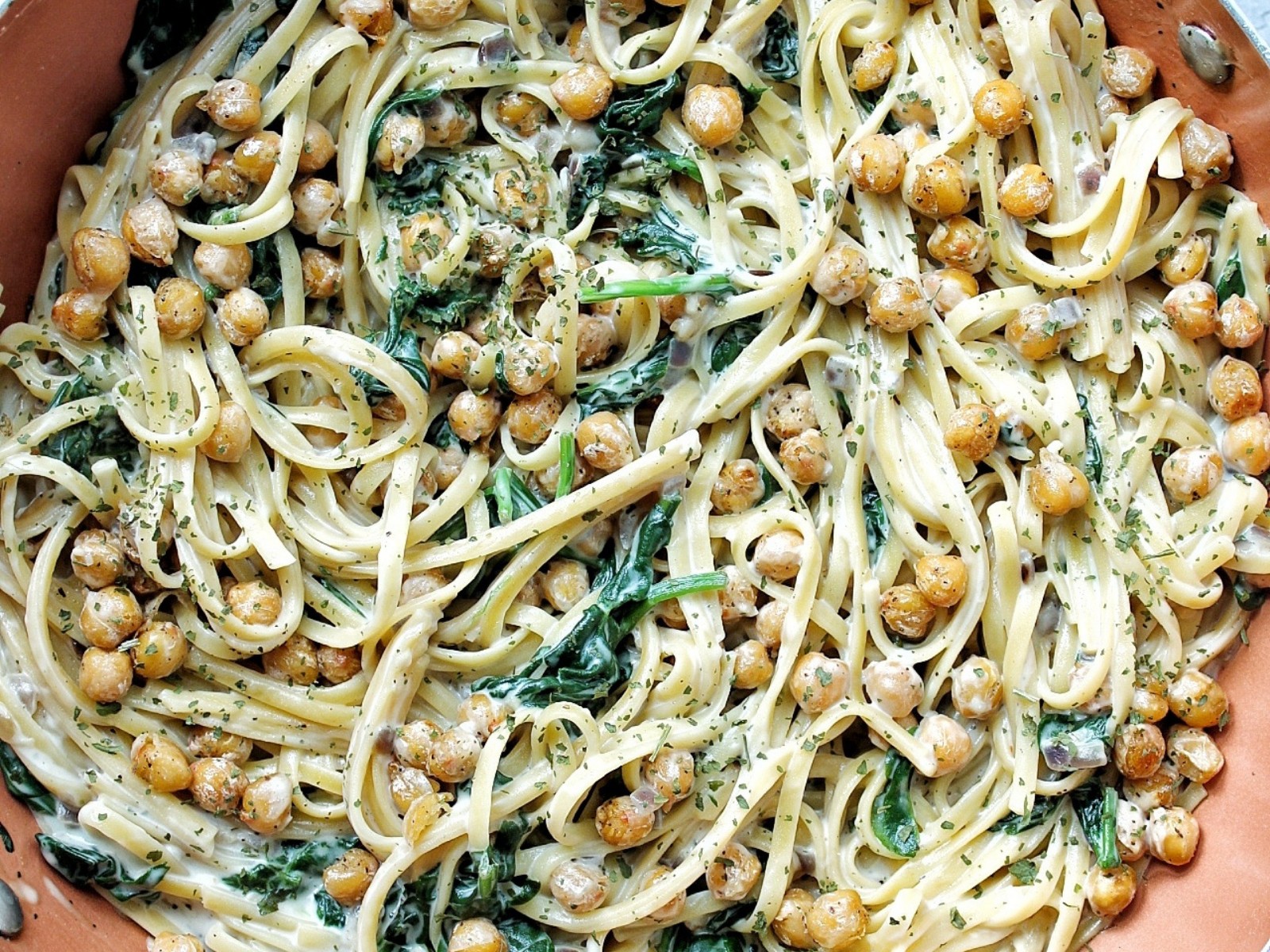 vegan-creamy-chickpea-pasta-with-spinach-plant-based-and-broke